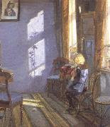 Anna Ancher Sunshine in the Blue Room (nn02) oil painting picture wholesale